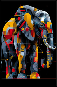 Geometric Elephant Art Poster