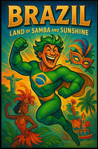 Brazil Land of Samba and Sunshine Poster