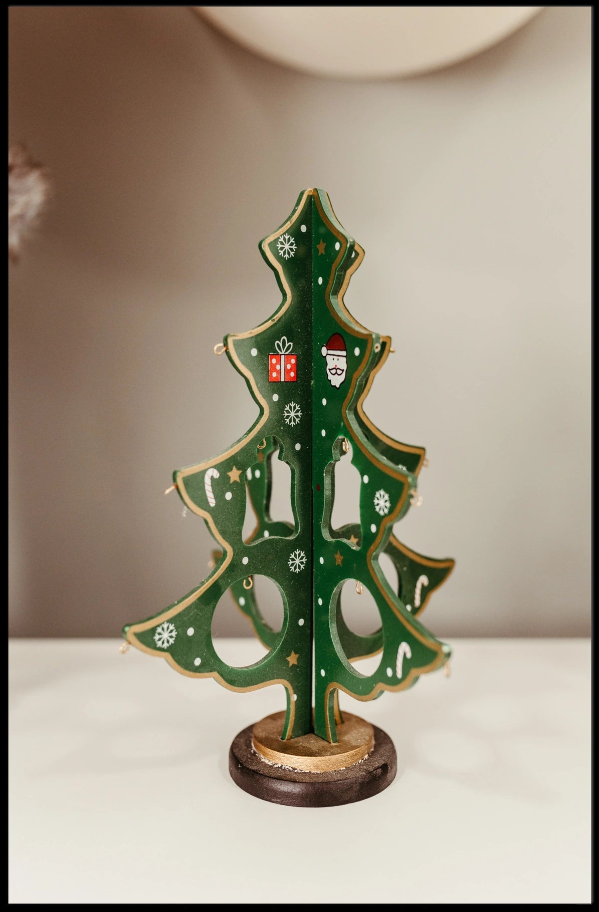 Festive Wooden Christmas Tree Poster