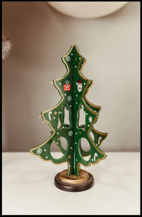 Festive Wooden Christmas Tree Poster