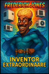 Frederick Jones Superhero Inventor Educational or Infographic Poster PosterGoat
