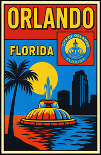 Orlando, Florida Vibrant Cityscape Poster PosterGoat