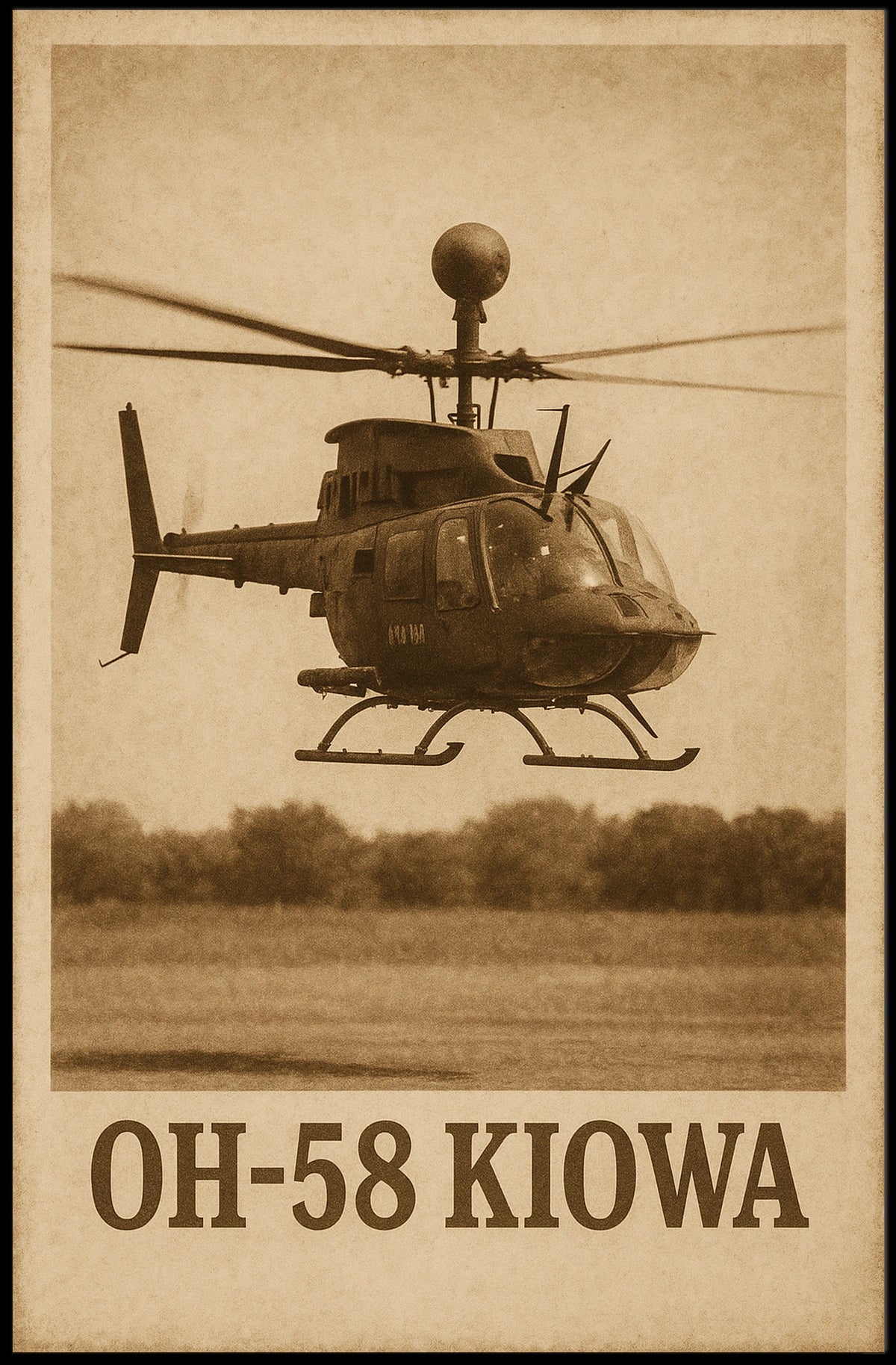 OH-58 Kiowa Helicopter Poster