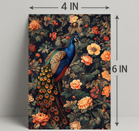 Majestic Peacock Amidst Blossoms William Morris Art Poster