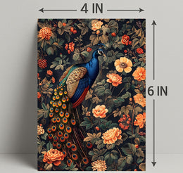Majestic Peacock Amidst Blossoms William Morris Art Poster