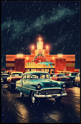 Retro Drive-In Night Poster