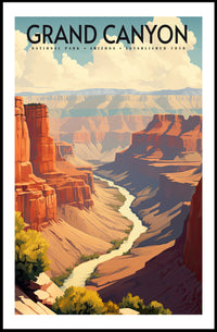 Grand Canyon Travel Poster Vintage National Park Print