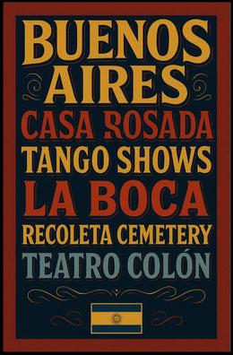 Buenos Aires Attractions Poster