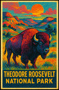 Roosevelt National Park Vintage Travel Collector Poster