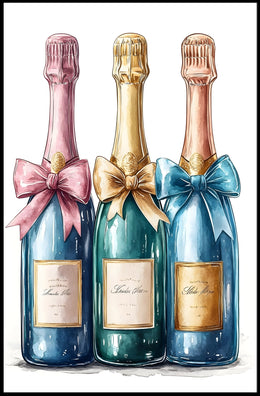 Celebration Bottles Elegant Wall Art Print