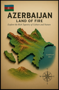 Azerbaijan Land of Fire Geographic Travel Poster