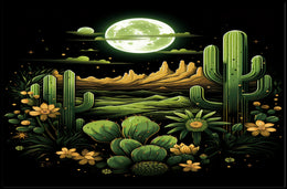 Desert Moonlit Landscape Poster