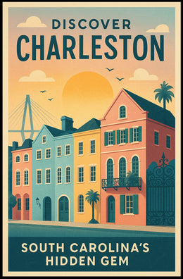 Discover Charleston Vintage Travel Poster