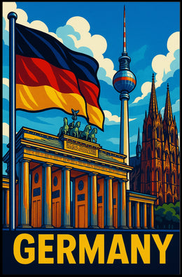 Germany Iconic Landmarks Poster