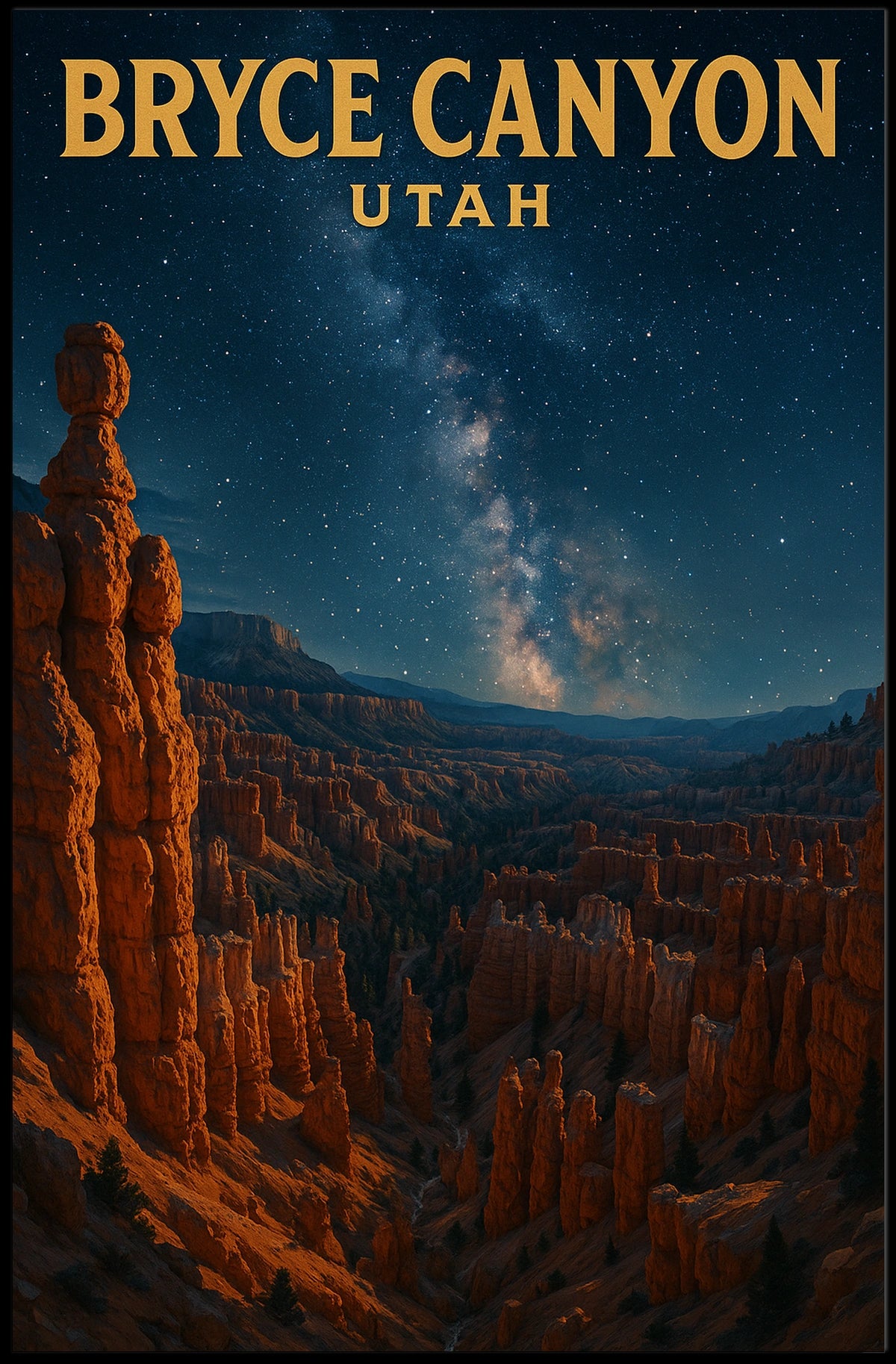 Bryce Canyon Wanderlust Scenic Rustic Poster