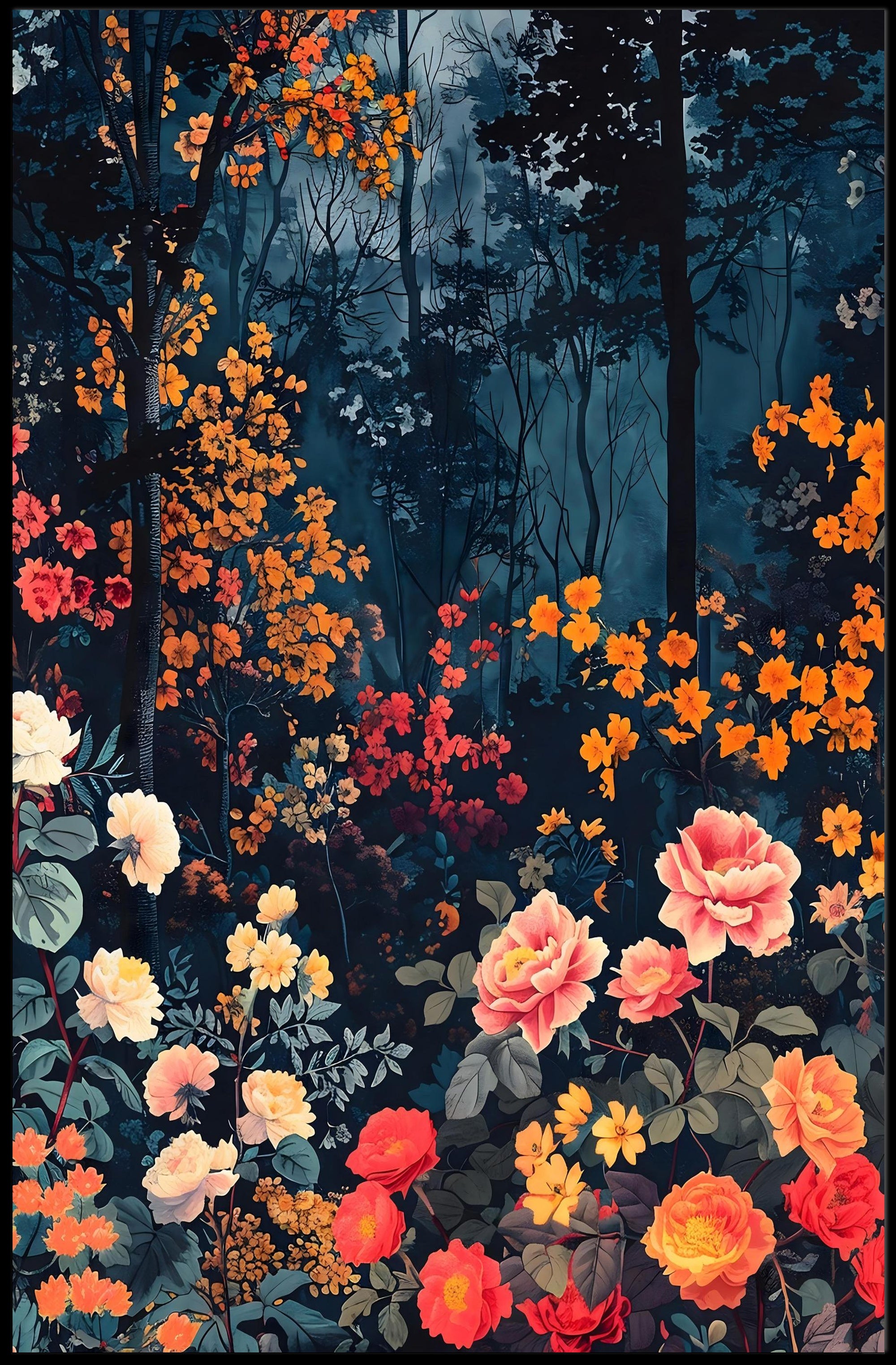 Enchanted Forest Blooms Wall Art Print