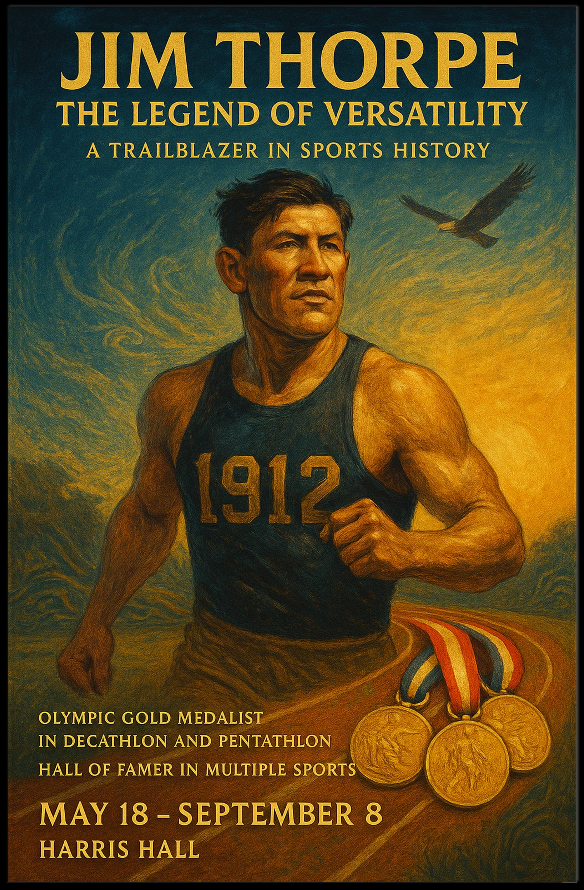 Jim Thorpe Athletic Excellence Vintage Sports Poster