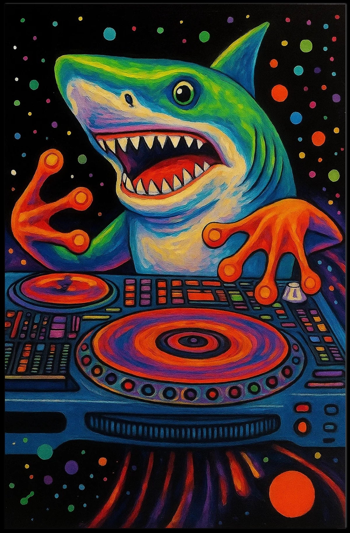 Playful Shark Design Perfect for Kids' Animal Poster