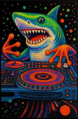 Playful Shark Design Perfect for Kids' Animal Poster