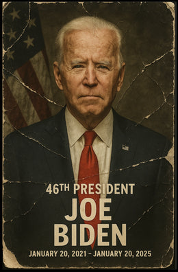 Joe Biden 46th President of the United States Damaged Photograph Poster