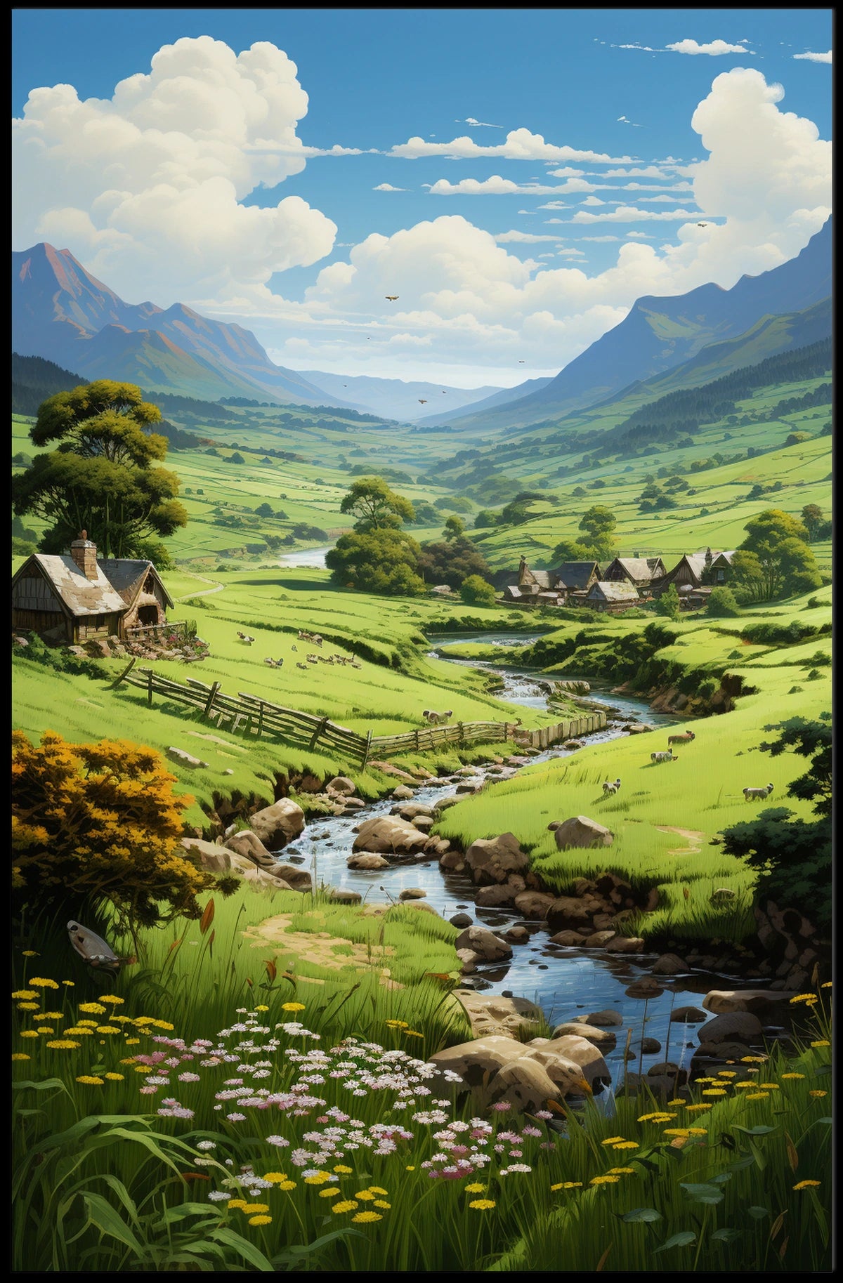 Tranquil Countryside Landscape Poster