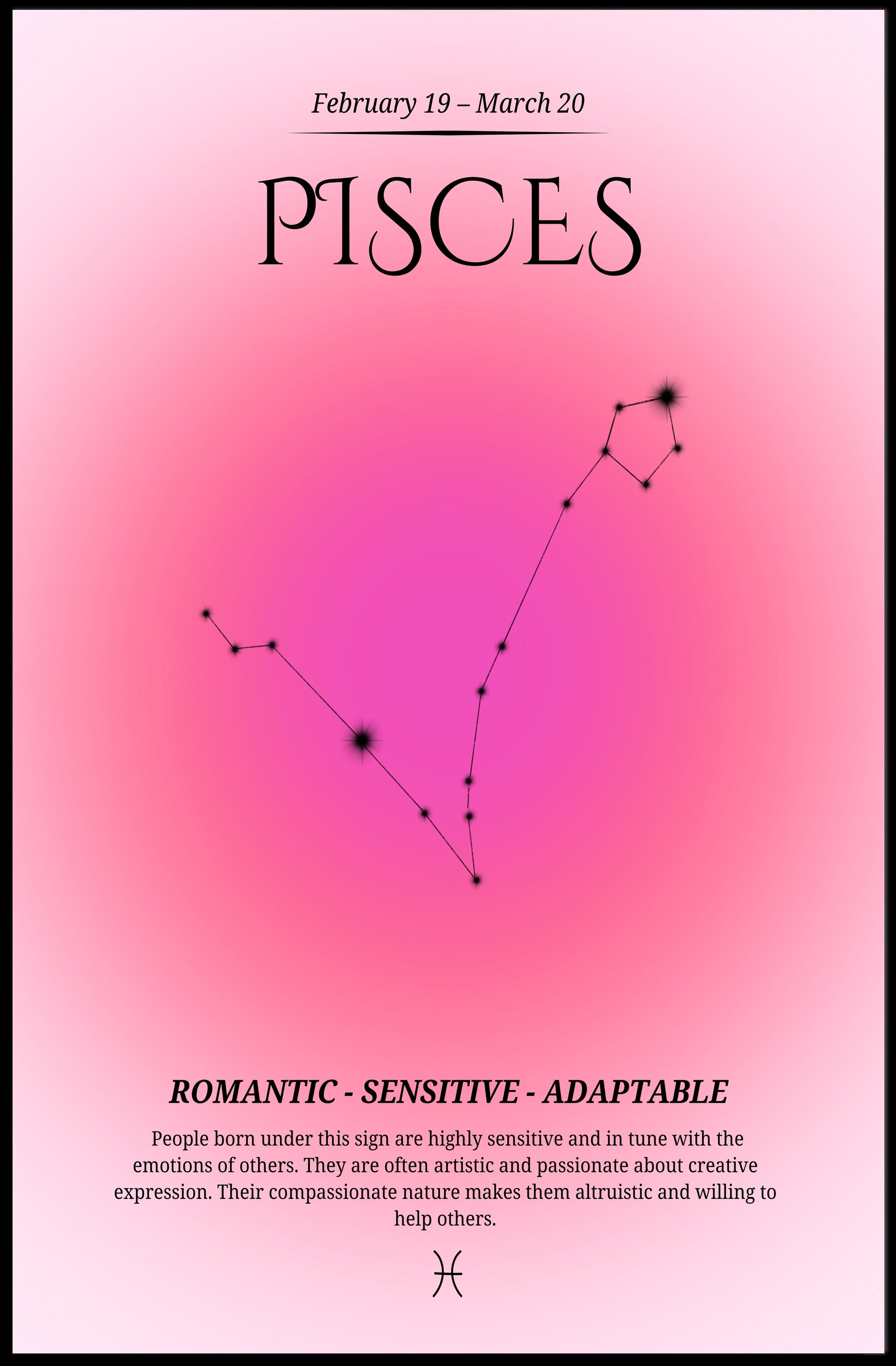 Pisces Constellation Poster: Mystical Zodiac Art Print PosterGoat