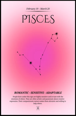 Pisces Constellation Poster: Mystical Zodiac Art Print PosterGoat