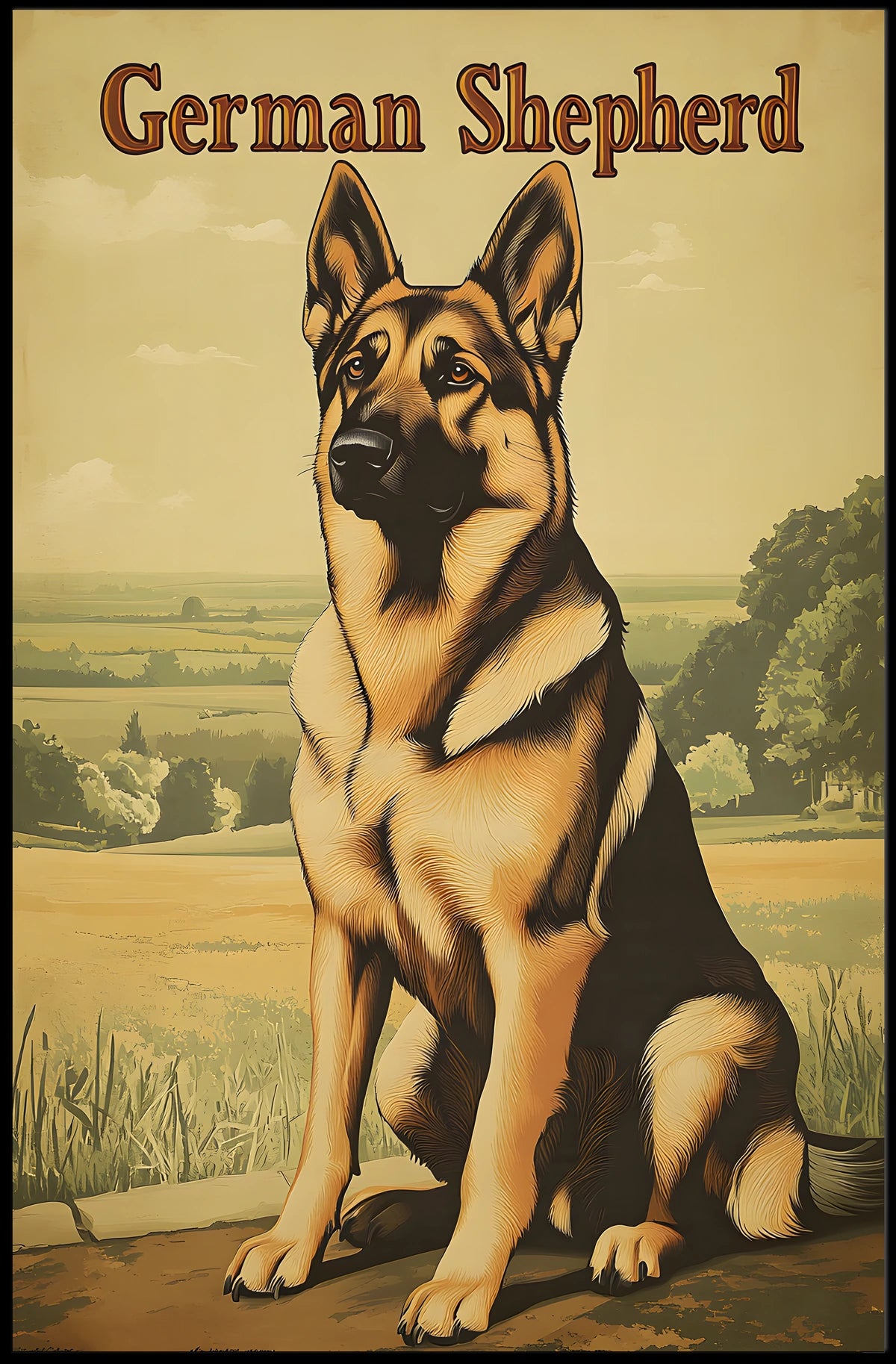 German Shepherd Portrait Poster