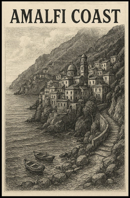 Amalfi Coast Poster Wall Art Travel Print 18x24 Seaside