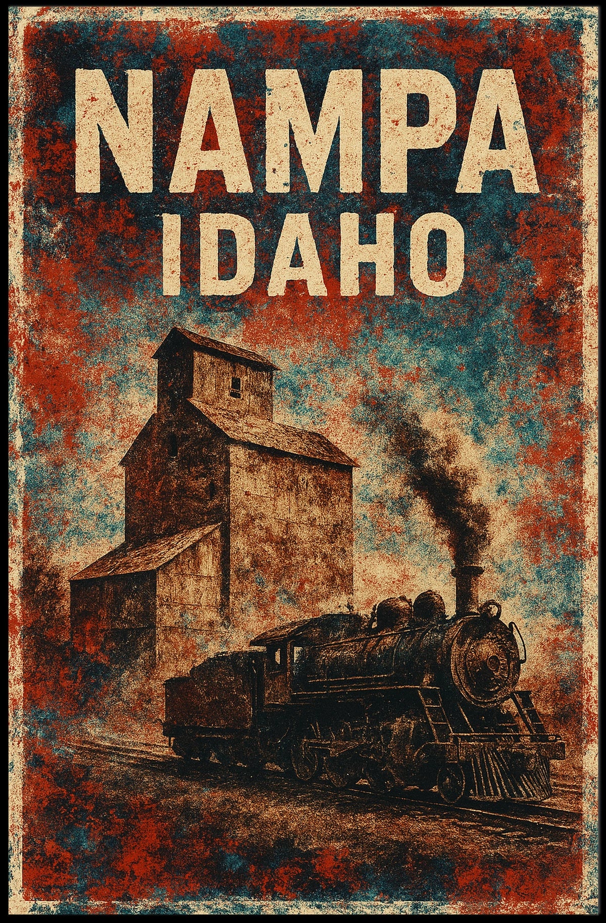 Nampa, Idaho Vintage Railway Vintage Poster