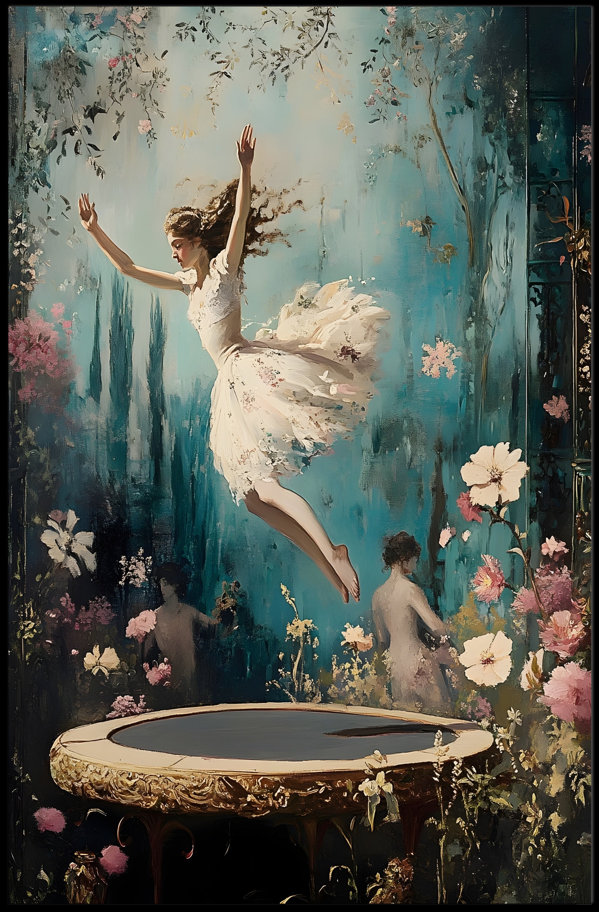 Enchanted Leap Poster Vintage Ballerina Wall Art