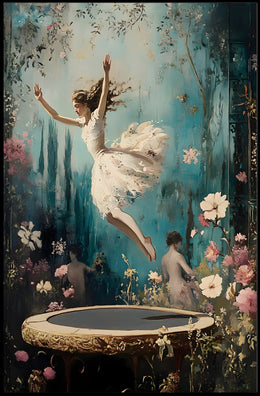 Enchanted Leap Poster Vintage Ballerina Wall Art