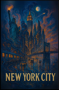 New York City A Vibrant Nightscape Poster
