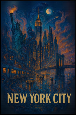 New York City A Vibrant Nightscape Poster