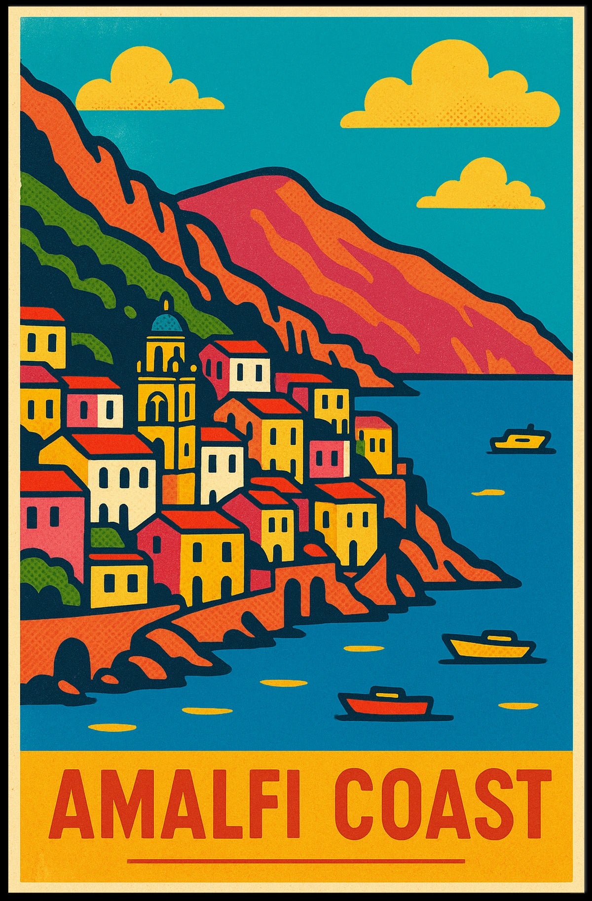 Amalfi Coast Travel Poster