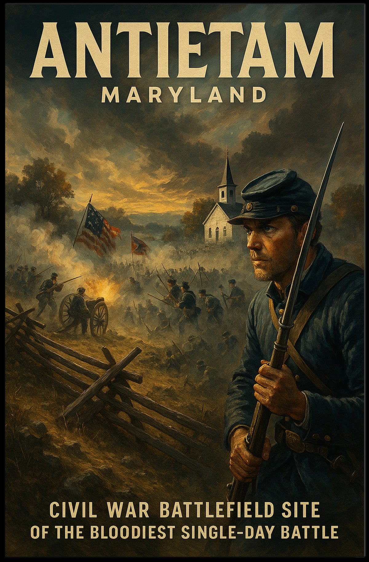 Antietam Civil War Battlefield Poster