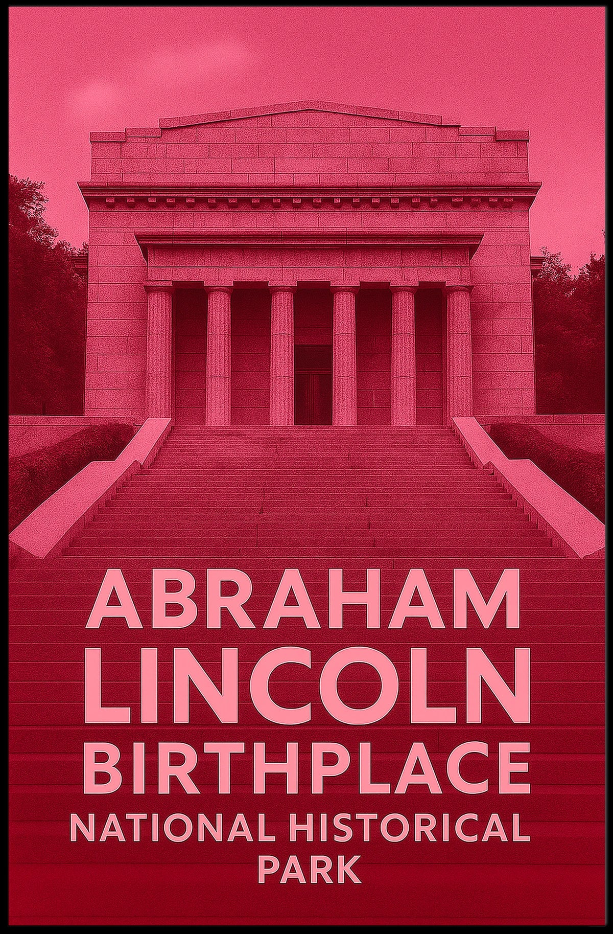 Abraham Lincoln Birthplace Vintage Scenic Heritage Poster