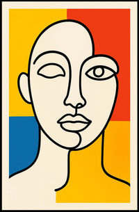 Abstract Portrait in Primary Colors Poster