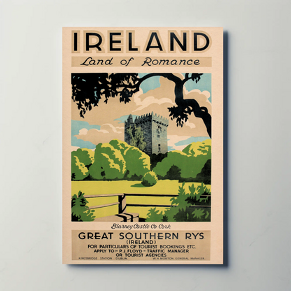 Ireland - Land of Romance Vintage Travel Poster