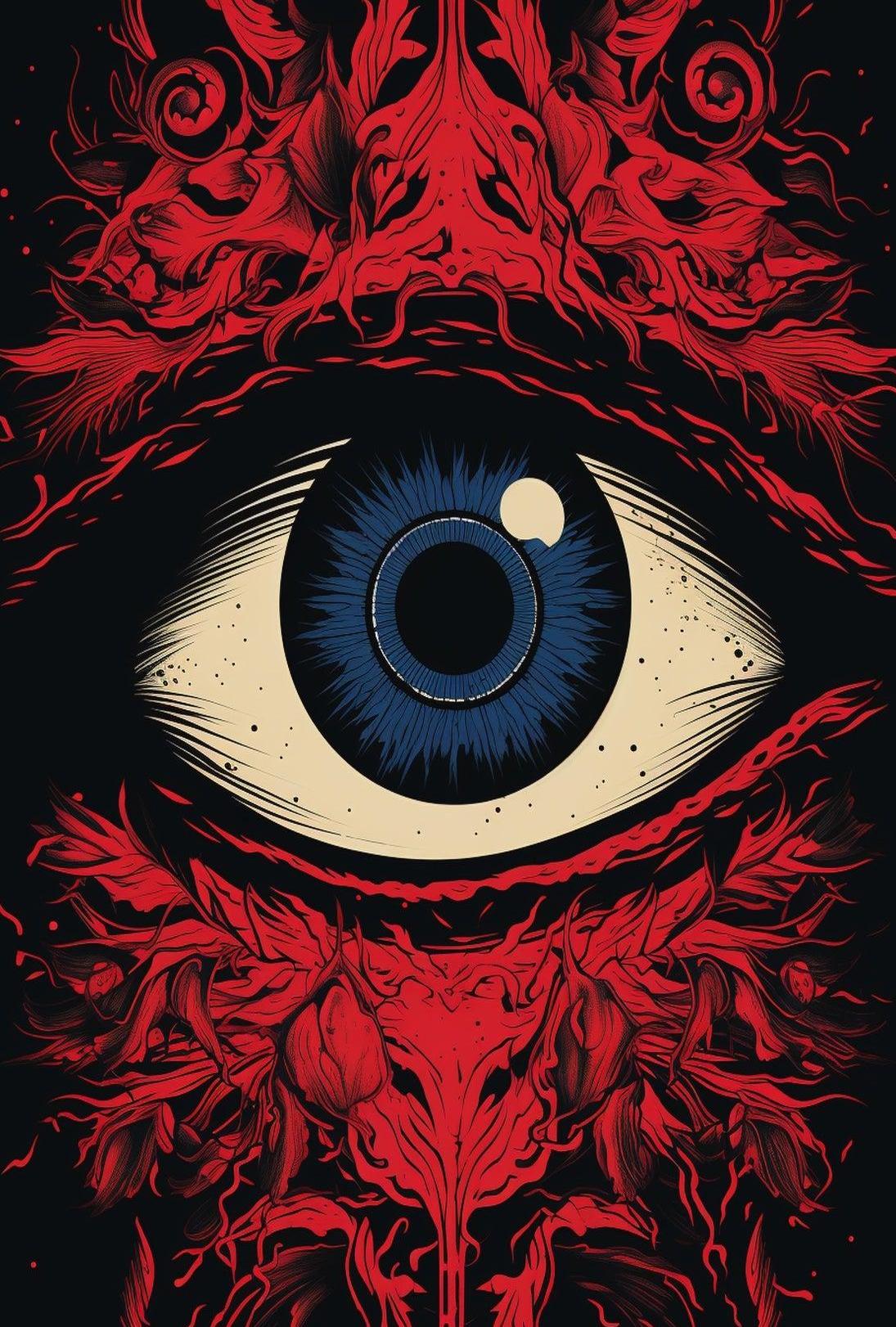 Eye of Observation: Surreal Intricate Abstract Artistic Poster
