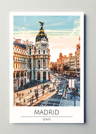 Madrid Urban Landmark Vibrant Digital Art Travel Poster