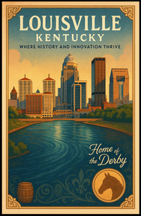 Louisville, Kentucky Where History and Innovation Thrive Poster