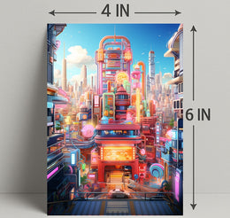 Neon Cityscape Poster