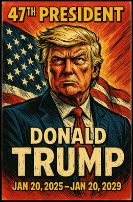 Donald Trump Resolve Patriotic Vintage Line Art Poster