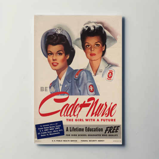 Cadet Nurse Girl With Future Travel Poster