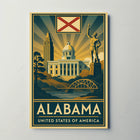 Alabama Heritage Landmarks Art Deco Travel Poster