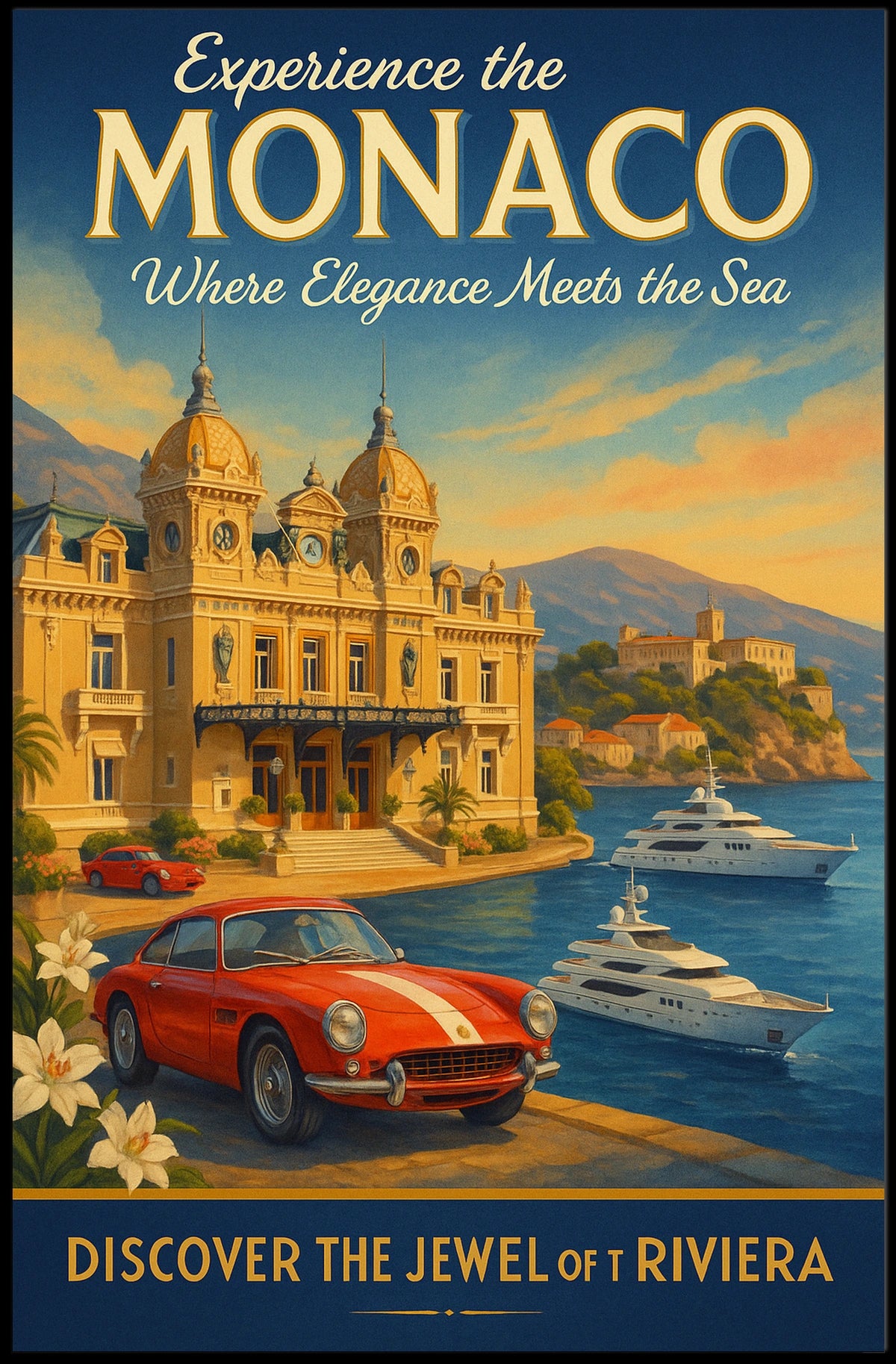 Discover Monaco The Jewel of the Riviera Poster