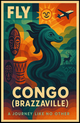 Brazzaville Adventure Travel Poster - Vibrant Cultural Exploration PosterGoat
