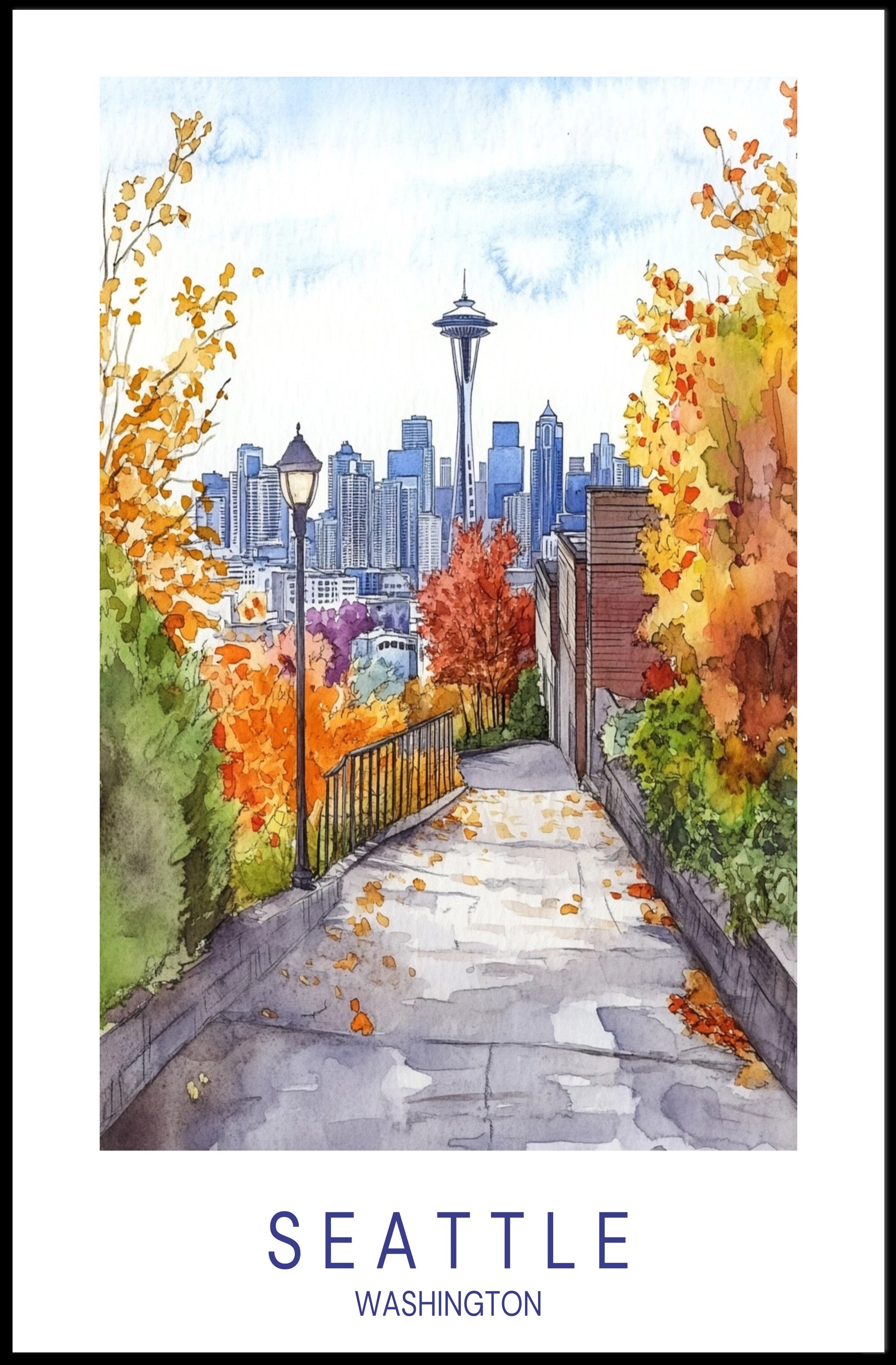 Autumn in Seattle Poster PosterGoat