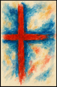 Abstract Cross Watercolor Art Decor Lovers Wanderlust Timeless Gallery Inspired Poster